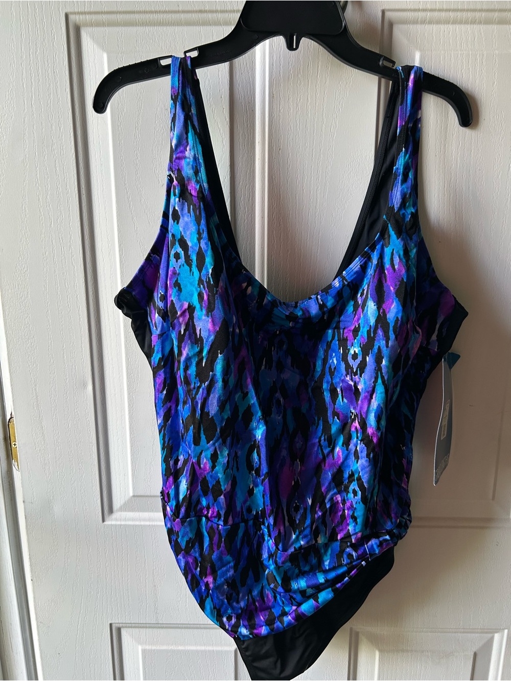 Women’s Blue & Purple Patterned One-Piece Swimsuit